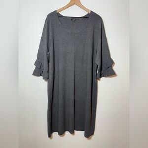 Talbots Sweater Dress Womens 3X Cocktail Party Office Career Business Gray